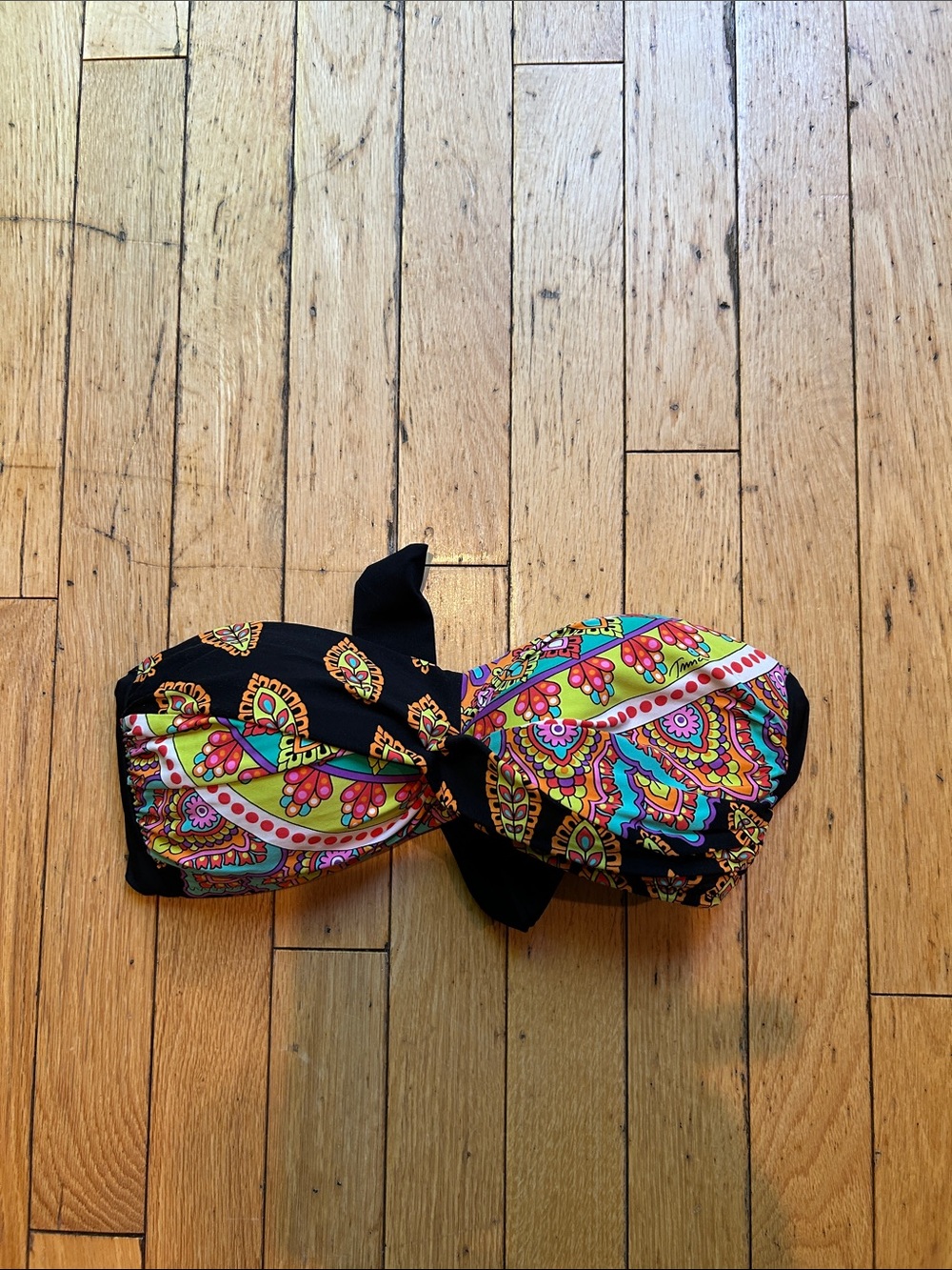 Trina Turk Colorful Paisley Bandeau Bikini Top